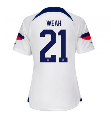 Stany Zjednoczone Timothy Weah #21 Koszulka Podstawowych Kobiety MŚ 2022 Krótki Rękaw